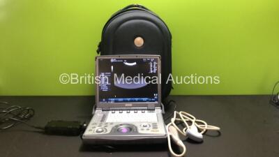 GE Logiq e Portable Ultrasound Scanner *Mfd - Oct 2011* Software Version - R6.0.3 with 1 x GE 4C-RS Transducer / Probe *Mfd - 10/2016* and Power Supply in Case (Powers Up) *209783WX0*