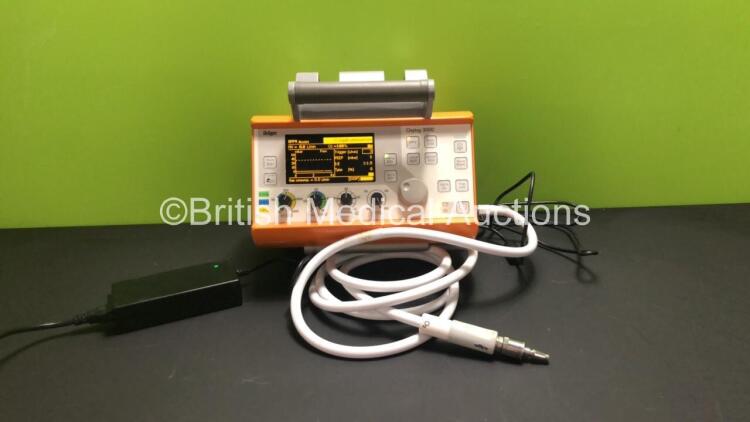 Drager Oxylog 3000 Transport Ventilator *Mfd - 2008* Software Version - 01.24 with Power Supply and Hose (Powers Up)