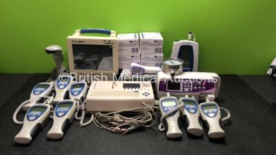 Mixed Lot Including 1 x Welch Allyn ProPaq CSV Patient Monitor with SPO2, INV. BP P1, ECG/EKG RESP, NIBP PSNI, T1, T2, INV. BP P2 and CO2 Options , 1 x Welch Allyn Spot Vital Signs Monitor, 1 x Seca CT8000i ECG Machine with 10 Lead ECG Lead, 1 x Marsden F