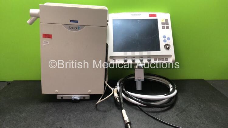 Maquet Servo-i Ventilator with 1 x Maquet 6449701 Monitor (No Power with Damaged Pin-See Photos) *SN 18151, 115115*