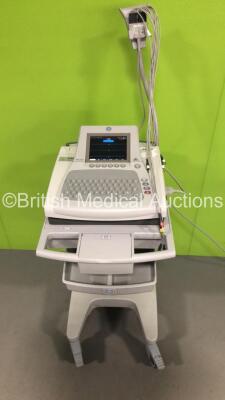 GE MAC3500 ECG Machine on Stand with 1 x 10-Lead ECG Leads (Powers Up) - 2