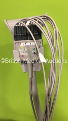 GE MAC3500 ECG Machine on Stand with 1 x 10-Lead ECG Leads (Powers Up) - 4