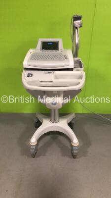 GE MAC3500 ECG Machine on Stand with 1 x 10-Lead ECG Leads (Powers Up)