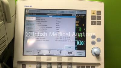 Maquet Servo-i Ventilator Software Version v7.0 with 1 x Maquet 6449701 Monitor (Powers Up) *SN VEN138, 137918, 44838 * - 2