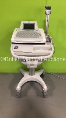 GE MAC3500 ECG Machine on Stand with 1 x 10-Lead ECG Leads (Powers Up)