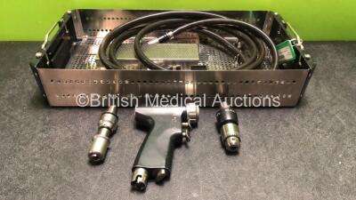 1 x deSotter MPX-500 Handpiece with 1 x deSoutter DX-500 Drill Attachment and 1 x Hose in Metal Tray