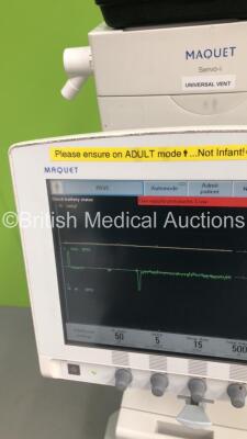 Maquet Servo-i Ventilator Model No 6487800 System Version V8.0 / System Software Version V8.00.01 / Running Hours 56014 with 1 x Capnostat ETCO2 Sensor on Stand (Powers Up) * SN 44834 * - 13