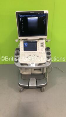 Toshiba Aplio 500 Flat Screen Ultrasound Scanner Model TUS-A500 Software Version AB_V3.00*R002 with 1 x Transducer/Probe (PLT-1204BT * Mfd March 2012 *),Sony Digital Graphic Printer UP-D897 and Mitsubishi Digital Color Printer CP30DW (Powers Up-General Ma - 2