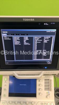 Toshiba Aplio 500 Flat Screen Ultrasound Scanner Model TUS-A500 Software Version AB_V3.00*R002 with 1 x Transducer/Probe (PLT-1204BT * Mfd March 2012 *),Sony Digital Graphic Printer UP-D897 and Mitsubishi Digital Color Printer CP30DW (Powers Up-General Ma - 5