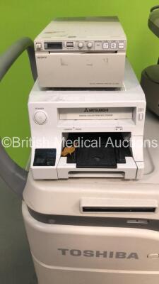 Toshiba Aplio 500 Flat Screen Ultrasound Scanner Model TUS-A500 Software Version AB_V3.00*R002 with 1 x Transducer/Probe (PLT-1204BT * Mfd March 2012 *),Sony Digital Graphic Printer UP-D897 and Mitsubishi Digital Color Printer CP30DW (Powers Up-General Ma - 14