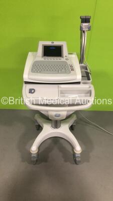 GE MAC3500 ECG Machine on Stand with 1 x 10-Lead ECG Leads (Powers Up)