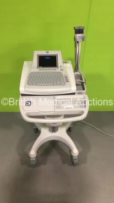 GE MAC3500 ECG Machine on Stand with 1 x 10-Lead ECG Leads (Powers Up) - 2