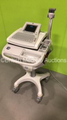 GE MAC3500 ECG Machine on Stand with 1 x 10-Lead ECG Leads (Powers Up) - 6