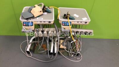 2 x Belmont Clesta Dental Delivery Units with Hoses and Footswitches * SN FBR021111998 / FBR021101998 *