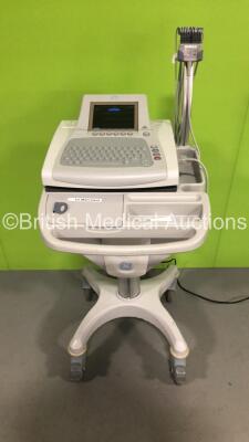 GE MAC3500 ECG Machine on Stand with 1 x 10-Lead ECG Leads (Powers Up)