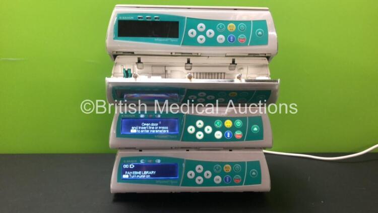 4 x B.Braun Infusomat Space Infusion Pumps (All Power Up with 2 Alarms - Power Supply not Included)