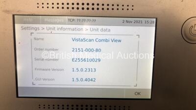 Durr Dental VistaScan Combi View Ref 2151-000-80 Image Plate Scanner Firmware Version 1.5.0.2313 GUI Version 1.5.0.4042 (Powers Up) *S/N E255610029* **Mfd 2014** - 3