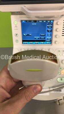 Toshiba Xario 200 Flat Screen Ultrasound Scanner Model TUS-X200 *S/N 99B1483473* **Mfd 08/2014** Software Version 2.0 with 2 x Transducers / Probes (PLU-1005BT *Mfd 06/2014* and PVU-375BT *Mfd 07/2014*) (Powers Up - Missing Dial Caps - See Pictures) ***I - 8