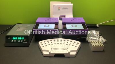 2 x Quidel Solana Flu Diagnostic Units with 2 x Power Supplies, 1 x Labnet Warming Bath and 1 x User Manual (Both Power Up)