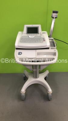 GE MAC3500 ECG Machine on Stand with 1 x 10-Lead ECG Leads (Draws Power - Blank Screen)