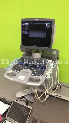 Siemens Acuson S2000 Flat Screen Ultrasound Scanner Model 10041461 *S/N 202991* **Mfd 12/2010** Software Version 400.1.031 with 6 x Transducers / Probes (14L5, 9L4, 4C1 *Mfd 2010* , EC9-4 *Mfd 2010*, 6C2 and 4C1 *Mfd 2010) (Powers Up) ***IR239*** - 3