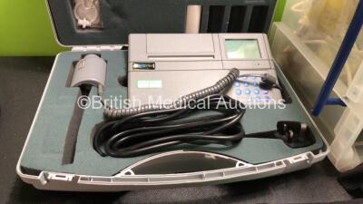 Mixed Lot Including 1 x Donway Traction Splint, 1 x MicroLab Spirometer (Untested Due to Missing Part of Power Supply) 1 x GE CDA19 Monitor with 1 x AC Power Supply (Powers Up with Missing Dial-See Photo) Various Patient Monitoring Cables - 3