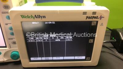 Job Lot Including 1 x Welch Allyn Propaq CS Monitor with Power Supply, 1 x Datex-Ohmeda S5 Monitor (Damaged Display) 1 x Nellcor N-550 Oximeter and Various Monitor Leads (See Photos for References) - 2