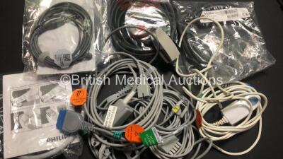 Job Lot Including 1 x Welch Allyn Propaq CS Monitor with Power Supply, 1 x Datex-Ohmeda S5 Monitor (Damaged Display) 1 x Nellcor N-550 Oximeter and Various Monitor Leads (See Photos for References) - 6