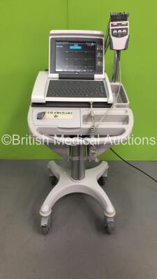 GE MAC 5500 ECG Machine on Stand with 10 Lead ECG Leads (Powers Up - Missing Button - See Pictures)