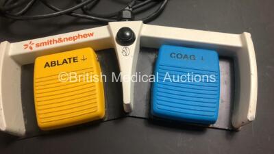 Mixed Lot Including 1 x Carefusion Alaris PK Syringe Pump (Powers up with Service Required) 2 x Exergen Temporal Scanner Thermometers in Cases with Accessories and 1 x Smith&Nephew Footswitch (Damage to Cable - See Photo) - 5