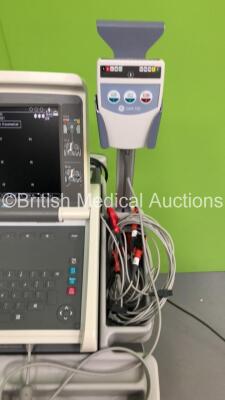 GE MAC 5500 ECG Machine on Stand with 10 Lead ECG Leads (Powers Up) - 4