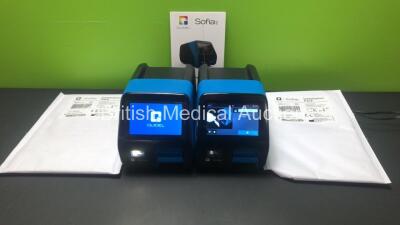 2 x Quidel Sofia 2 Fluorescent Immunoassay Analyser *Mfd 2020* with 2 x Power Supplies and Installation Packs (Both Power Up in Excellent Condition)