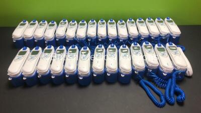 30 x Covidien Genius 3 Tympanic Thermometers with 29 Bases (8 x Missing Battery Lids)