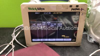 Mixed Lot Including 1 x Welch Allyn Model 242 Patient Monitor Including ECG, NIBP, T1, T2, SpO2 Options with 1 x SpO2 Finger Sensor, 1 x 3 Lead ECG Lead, 1 x BP Cuff and Hose (Powers Up with Cracked Casing-See Photo) 6 x Arjo Flowtron ACS900 Front Spare C - 2