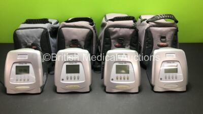 4 x Breas iSleep 20i Ventilators with 3 x AC Power Supplies in Carry Bags (All Power Up)