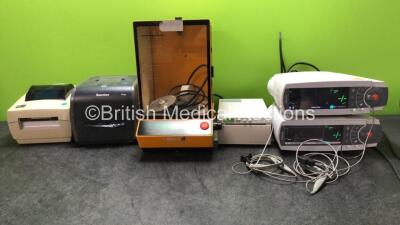 Mixed Lot Including 2 x Sentec Ref SDM Noninvasive Ventilation Monitors (Both Power Up) 1 x Sony UP-D897 Printer (Powers Up) 1 x Sartorius Type 1601A Weighing Scales (Powers Up with Damaged Glass-See Photo) 1 x Intermec PC43t Printer (Untested Due to Miss