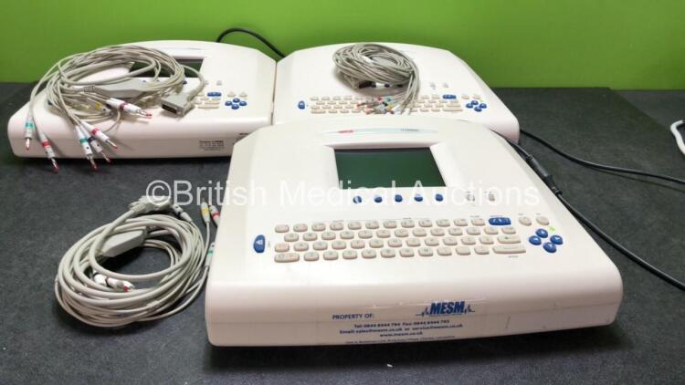 3 x Seca CT8000L ECG Machines with 3 x 10 Lead ECG Leads (All Power Up)