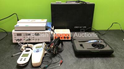 Mixed Lot Including 1 x Cardiette Autoruler 12/1 ECG Machine with 1 x 10 Lead ECG Lead (Powers Up) 1 x Perimed Periflux System 5000 Laser Doppler Unit (No Power)1 x Welch Allyn Suretemp Model 678 Thermometer (Powers Up) 1 x Carefusion Micro I (Untested Du