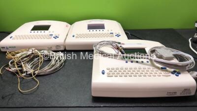 3 x Seca CT8000L ECG Machines with 3 x 10 Lead ECG Leads (All Power Up)