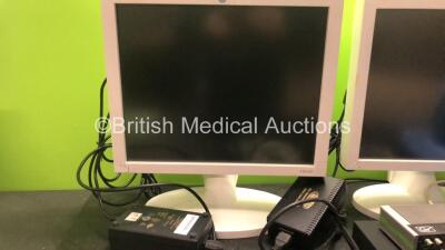 Mixed Lot Including 2 x GE CDA19 Monitors with 2 x AC Power Supplies (Both Power Up) 1 x Extron SW4 Multi Switch (Powers Up) 1 x 10 Lead ECG Lead and 1 x HS Clements AC 200 Nebulizer (Powers Up with Faulty Power Switch) - 2