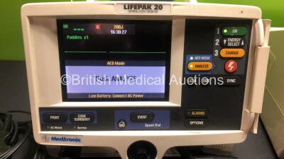 2 x Lifepak 20 Defibrillator / Monitors *Mfd 2006 - 2005* Including ECG and Printer Options with 2 x Paddle Leads and 2 x ECG Leads (Both Power Up) *GL* - 2