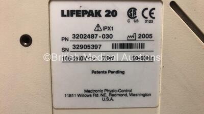 2 x Lifepak 20 Defibrillator / Monitors *Mfd 2006 - 2005* Including ECG and Printer Options with 2 x Paddle Leads and 2 x ECG Leads (Both Power Up) *GL* - 5