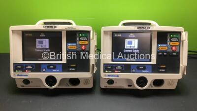 2 x Lifepak 20 Defibrillator / Monitors *Mfd 2004 - 2005* Including ECG and Printer Options (Both Power Up with Service Lights) *GI*