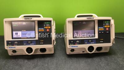 2 x Lifepak 20 Defibrillators / Monitors *Mfd 2004 - 2006* Including ECG and Printer Options (Both Power Up with Service Lights) *GI*