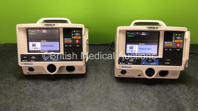 2 x Lifepak 20 Defibrillators / Monitors *Mfd 2004 - 2006* Including ECG and Printer Options (Both Power Up with Service Lights) *GI*