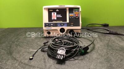 Lifepak 20e Defibrillator / Monitor with ECG and Printer Options Including 1 x Paddle Lead and 1 x 3 Lead ECG Lead (Powers Up with Missing Door-See Photo)