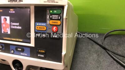 Lifepak 20e Defibrillator / Monitor with ECG and Printer Options Including 1 x Paddle Lead and 1 x 3 Lead ECG Lead (Powers Up with Missing Door-See Photo) - 3