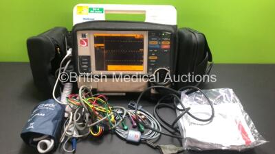 Medtronic Physio-Control Lifepak 12 Biphasic 12-Lead Defibrillator / Monitor with SPO2, CO2, NIBP, ECG and Printer Options, 1 x Ref.11111-000019 and 1 x Ref.11111-000023 ECG Leads, 1 x SpO2 Lead with Finger Sensor, 1 x BP Lead with Cuff and Lifepak Carry 