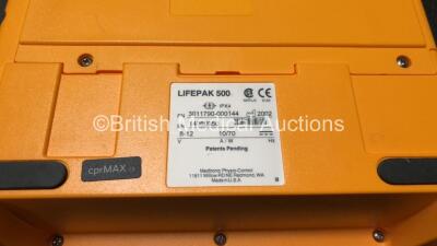 Medtronic Lifepak 500 Biphasic Automated External Defibrillator in Carry Case (Untested Due to Possible Flat Battery) *SN 14069950, BRCS1303* - 3