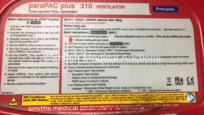 Pneupac paraPAC Plus 310 Ventilator with Hose *2* - 5